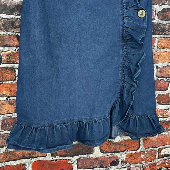 Vesti Denim Side Button Ruffle Skirt Size 6 - Picture 3 of 5